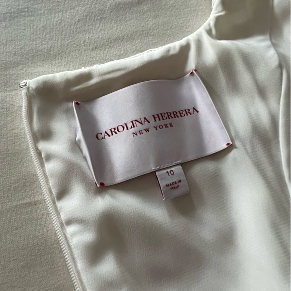 Carolina Herrera Square Neck Mini Dress in White - Picture 11 of 16